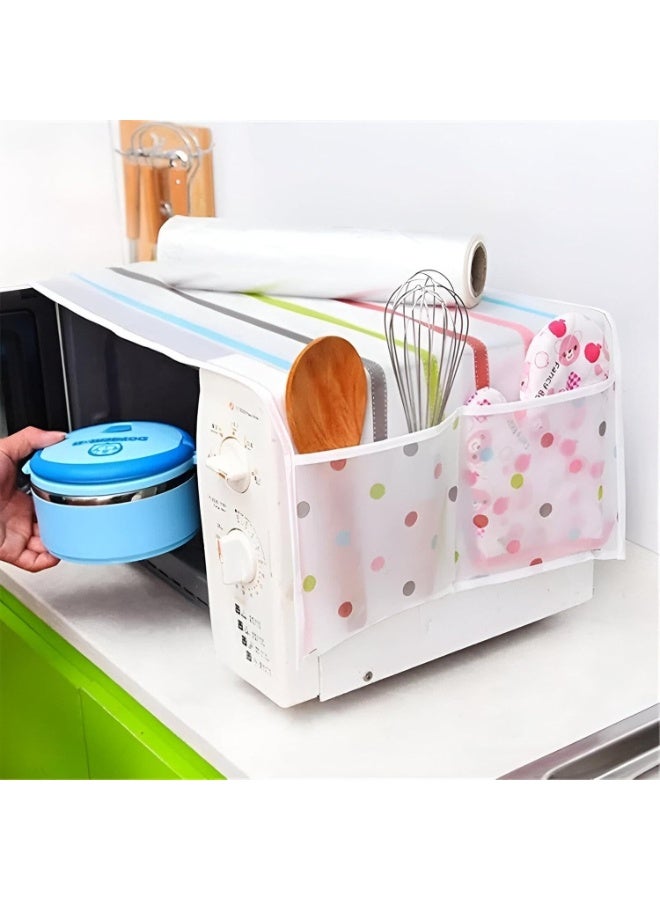 Dustproof and oil-resistant microwave cover with waterproof lid and organizer bag for home storage - Multicolor - Random Shape - Image 2