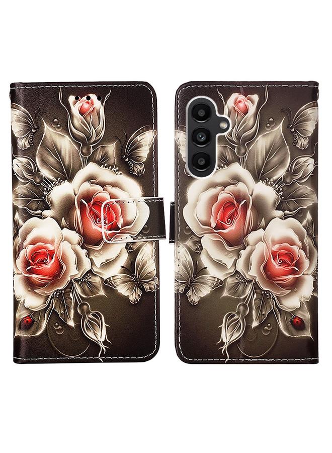 اس-توب جراب لهاتف Samsung Galaxy A25 5G / A24، جراب هاتف من الجلد المنسوج البسيط بنمط رسم ملون - Image 2