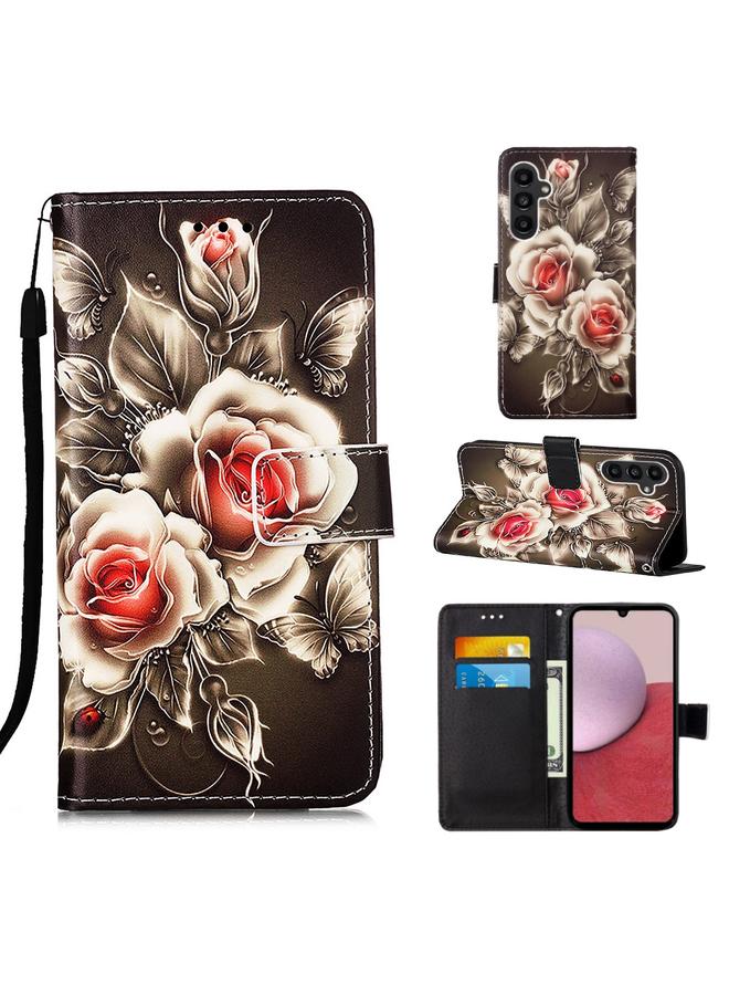 اس-توب جراب لهاتف Samsung Galaxy A25 5G / A24، جراب هاتف من الجلد المنسوج البسيط بنمط رسم ملون - Image 1