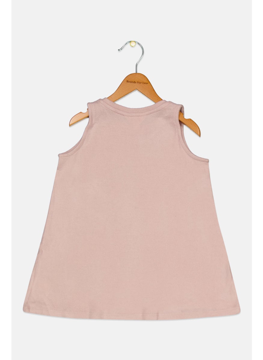 The Commons Kids Girl Crew Neck Sleeveless Top, Pink  - Image 2