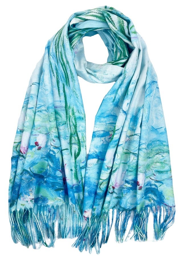 VIUJUH Soft Cashmere Feel Scarf Elegant Large Winter Warm Scarves Shawl Wrap Gifts Monet Klimt Van Gogh's Art Printed - Image 2