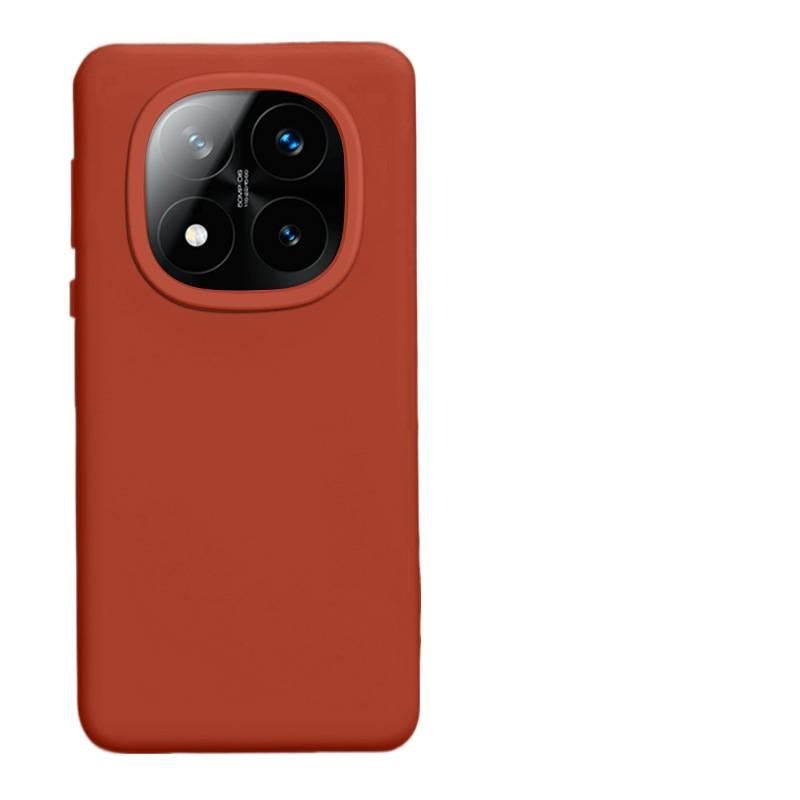 MS غطاء واقي بسيليكون لـ Redmi Note 14 مع حماية من السقوط وتشطيب غير لامع مع مقاوم للصدمات مع سيليكون سائل باللون Caramel Brown من السيليكون باللون البني باللون الأحمر - Image 1