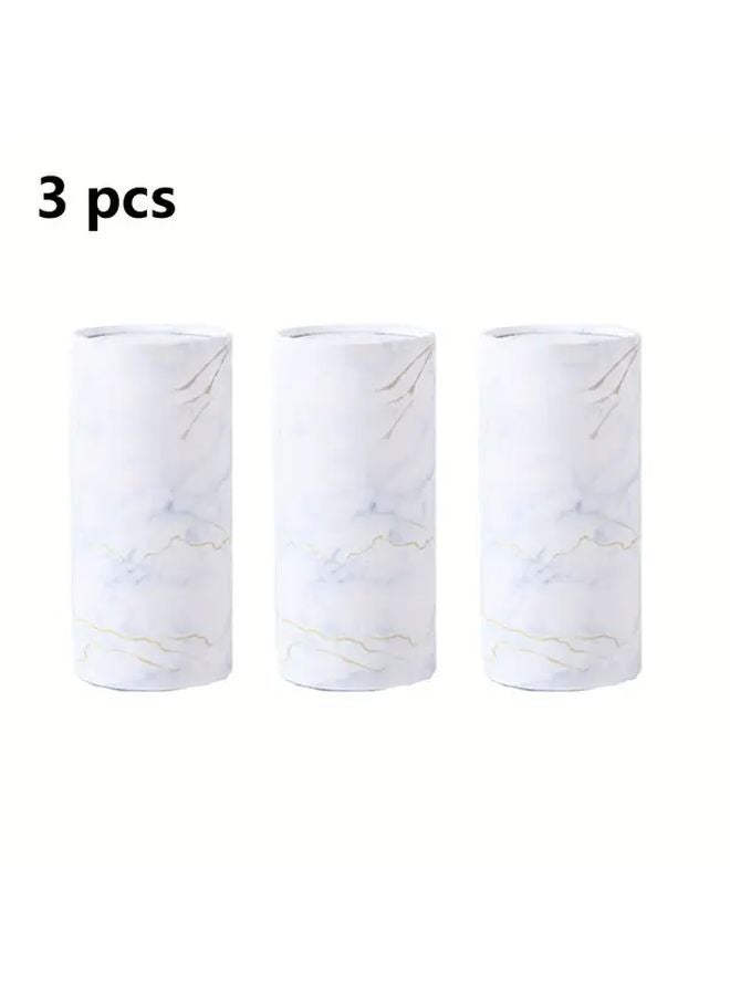 White Marble Car Cup Holder Tissue Dispenser Compact Round Design - Image 1