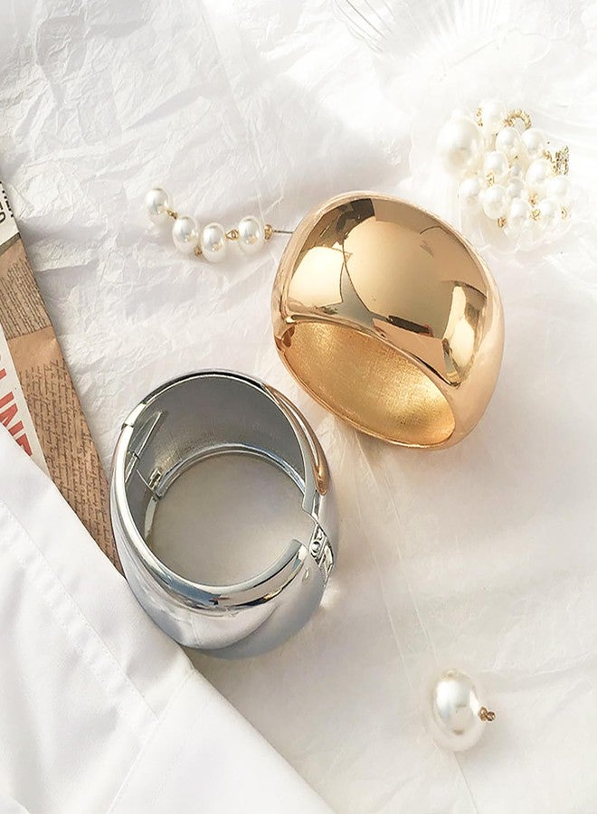 YBMYCM Wide Cuff Chunky Gold Bracelets for Women Open Cuff Bangles Wrist Cuff Bracelets for Women as Gifts - Image 5