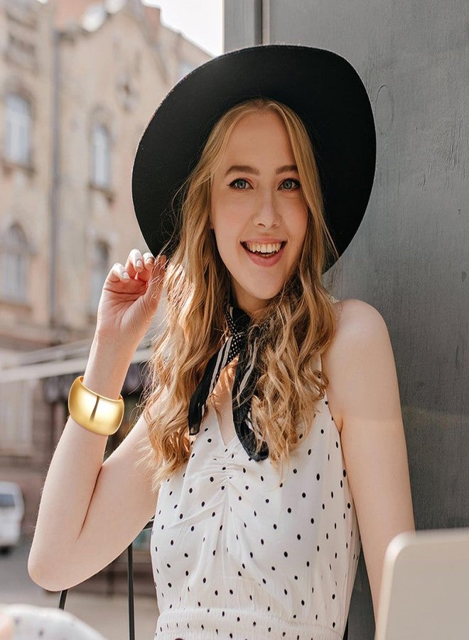 YBMYCM Wide Cuff Chunky Gold Bracelets for Women Open Cuff Bangles Wrist Cuff Bracelets for Women as Gifts - Image 3