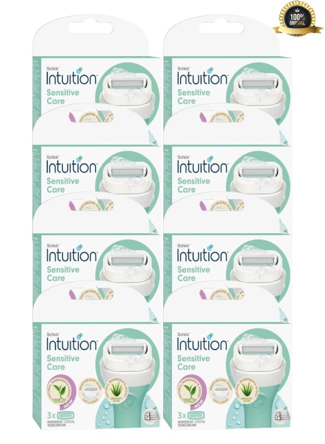 Intuition 8 Pieces 3-Piece Intuition Sensitive Care Moisturizing Razor Blade Refills Multicolour 10grams - Image 1