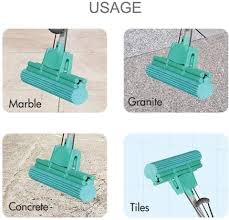 APURK Squeeze Sponge Mop Floor Cleaning Squeeze Mop with Adjustable Telescopic Stainless Steel Handle Squeegee Absorber Sponge Cleaner for Home Kitchen Bathroom Multicolor - Image 4