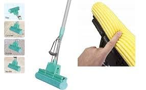 APURK Squeeze Sponge Mop Floor Cleaning Squeeze Mop with Adjustable Telescopic Stainless Steel Handle Squeegee Absorber Sponge Cleaner for Home Kitchen Bathroom Multicolor - Image 3