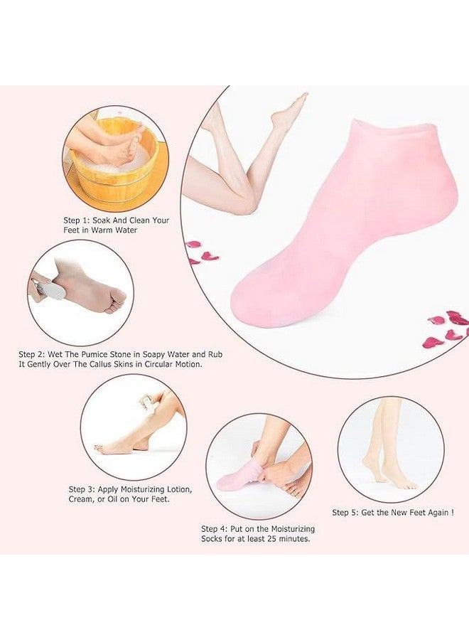 HIMJA Silicone Socks, Silicone Moisturizing Socks Aloe Socks Silicone Gel Heel Socks for Women Men Dry Cracked Foot Skin (2) - Image 5