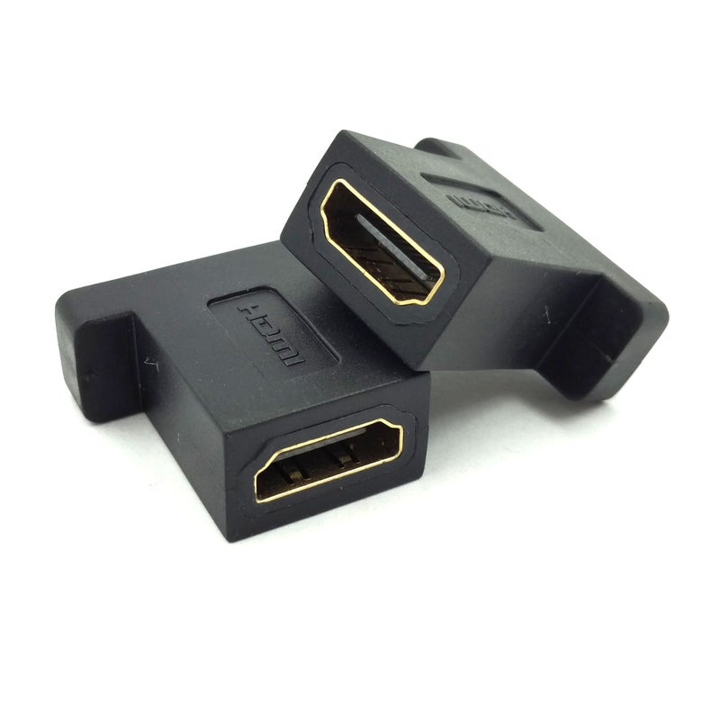 Poyiccot HDMI Coupler Adapter Connector, (2-Pack) Golden Plated HDMI Female to Female Inline Straight Coupler with Screw Panel Black - Image 4