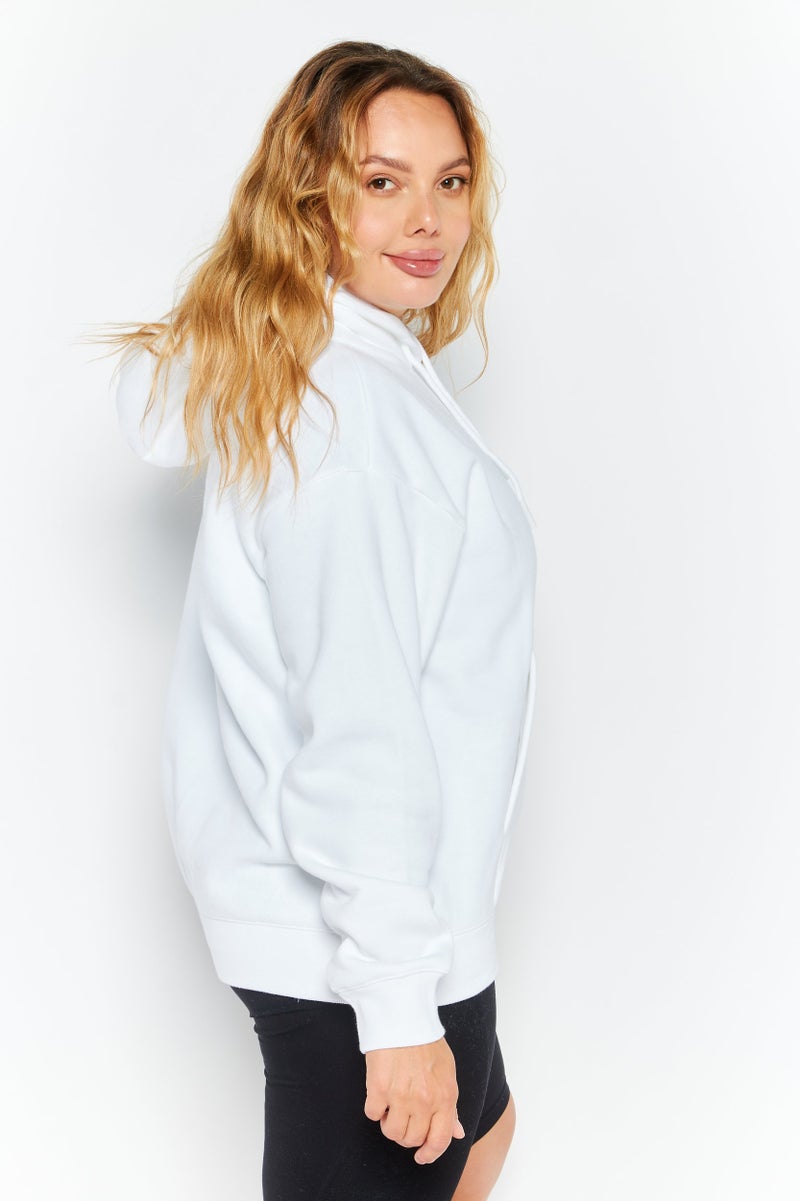 Champion Women Sportswear Fit Hooded Training Sweatshirt, White  - Image 4
