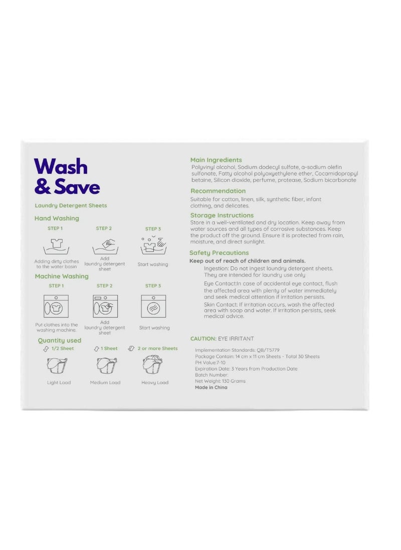 Liquidless Laundry Detergent Sheets Fresh Scent
