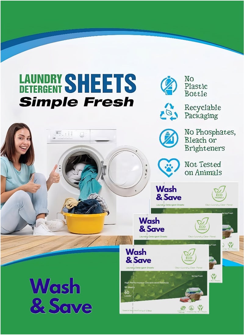 Liquidless Laundry Detergent Sheets Fresh Scent