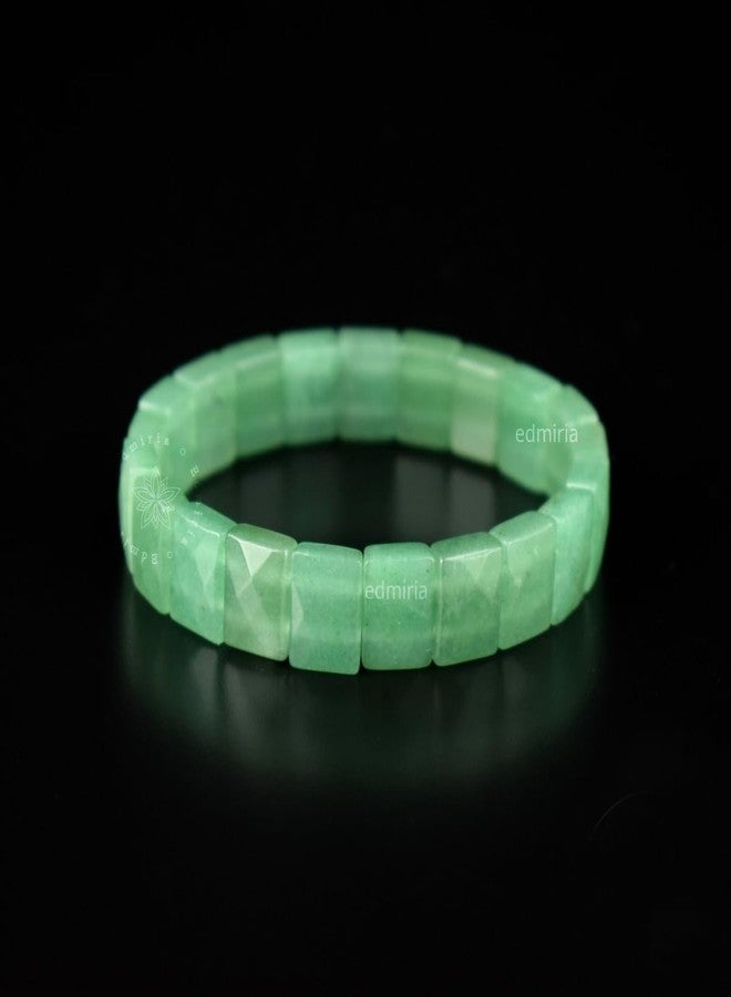 EDMIRIA Green Aventurine Bracelet for Men & Women - Reiki Crystals Healing Chakra Aura (RECTANGLE) - Image 4