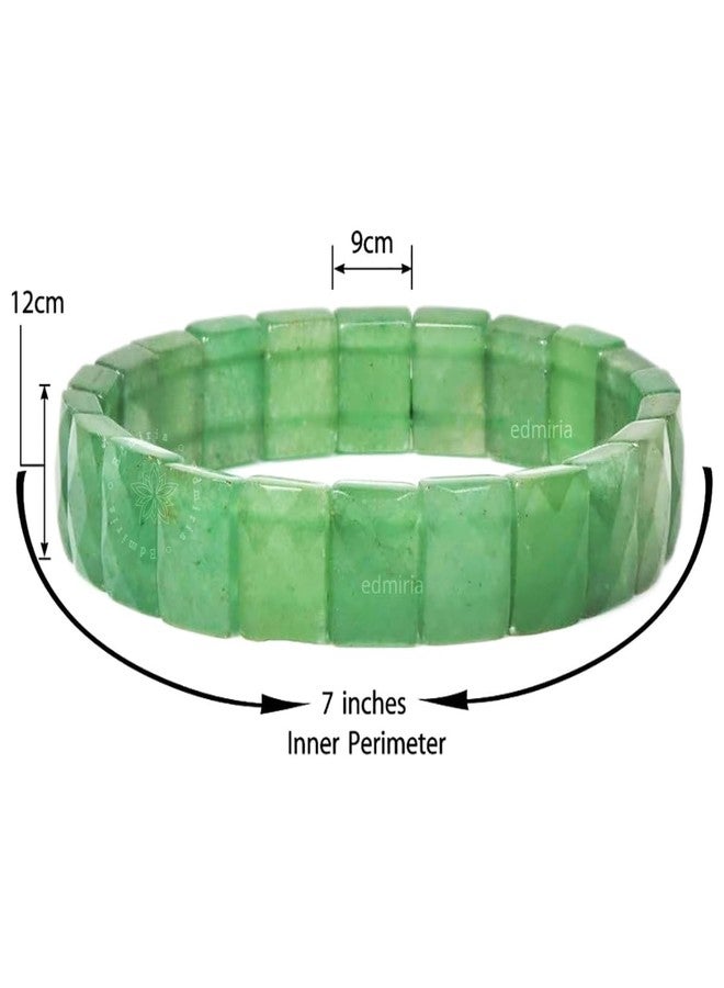 EDMIRIA Green Aventurine Bracelet for Men & Women - Reiki Crystals Healing Chakra Aura (RECTANGLE) - Image 2