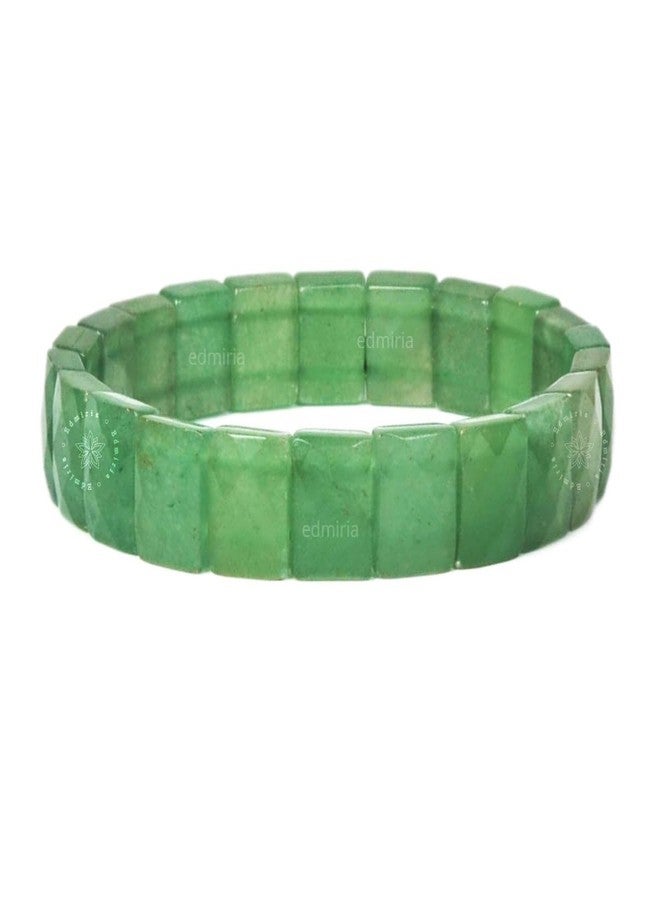 EDMIRIA Green Aventurine Bracelet for Men & Women - Reiki Crystals Healing Chakra Aura (RECTANGLE) - Image 1