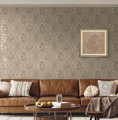 Toduso Peel and Stick Wallpaper Vintage Wall Paper Boho Contact Paper Neutral Removable Wallpaper for Kitchen Bathroom Bedroom Floral Waterproof Self Adhesive Vinyl Drawer Decor 17.3"x78.7" - Image 5