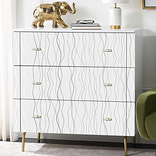 RedChimes Self-Adhesive Wallpaper Waterproof Old Furniture Vinyl Stickers Wooden Door Wardrobe Desktop PVC Wall Papers 45 X 304 CM- (Grey Wave Lines) - Image 4