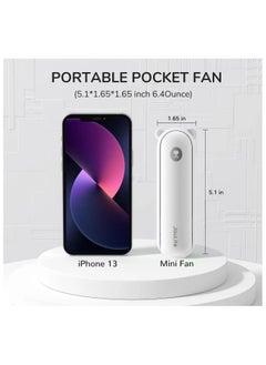 Handheld Fan with 4500 mAh Powerbank Max 46 Hours Runtime, Pocket Fan with Portable Battery Operated or USB Powered, Folding Personal Fan (White/3 Speeds) - pzsku/ZFF6DF02C8ABED68AFAFFZ/45/_/1720061771/112489aa-36b9-456c-af4f-480a9a1c6ef7