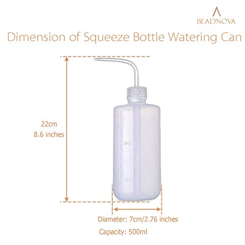 BEADNOVA Irrigation Bottle 500ml 17oz Indoor Plant Watering Can Water Squirt Bottle Plastic Rinse Bottle for Eyelash Extensions Eye Wash Tattoo Lab (1pc) - Image 2