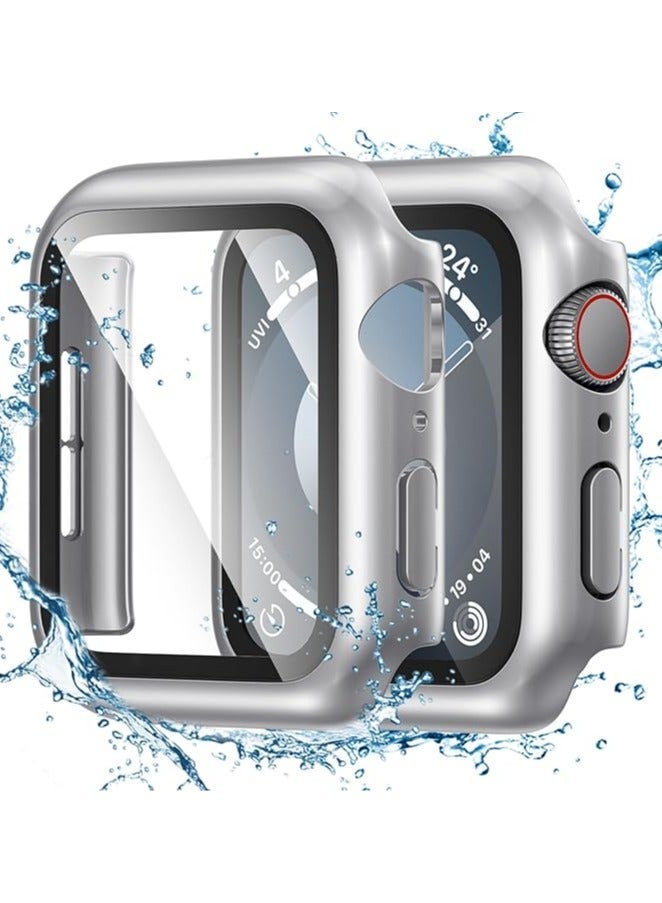 HablTech Protective Case Compatible with Apple Watch Series 9/8/7 41mm Case with Tempered Film Screen Protector for iWatch Full Protective Hard PC Bumper Touch Sensitive HD Screen Cove - Image 1