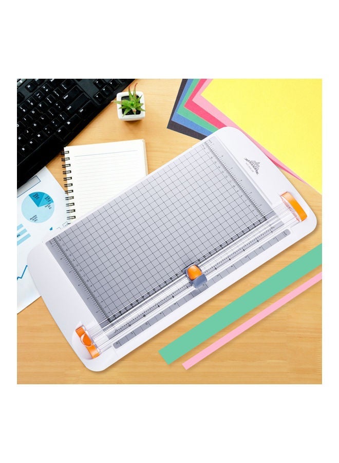 NIBEMINENT A4 Rotary Paper Cutter With Sliding Blade White - Image 2