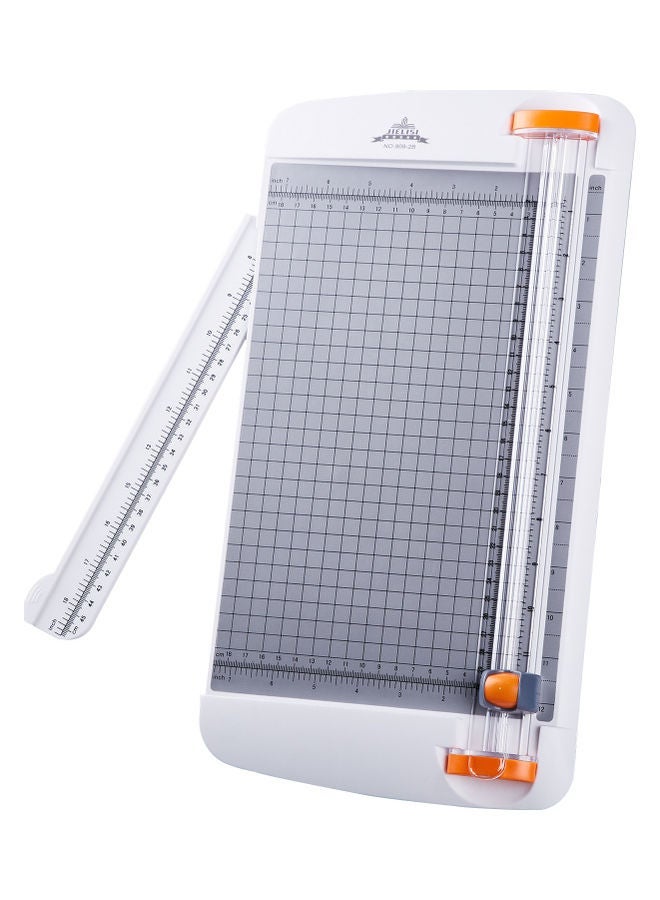 NIBEMINENT A4 Rotary Paper Cutter With Sliding Blade White - Image 1