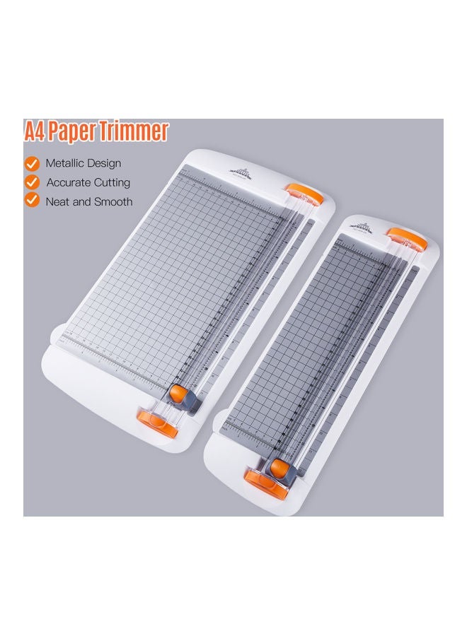 NIBEMINENT A4 Rotary Paper Cutter With Sliding Blade White - Image 3