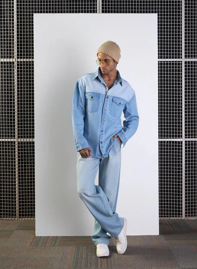 Mascln Sassafras Mascln Sassafras Mid Rise Relaxed Fit Faded Baggy Jeans