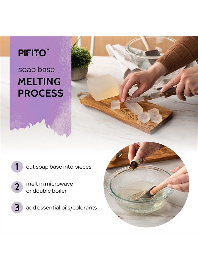 Pifito قاعدة صابون ذائبة وواضحة (2 رطل) │ قاعدة صابون جليسرين طبيعية 100% فاخرة │ مستلزمات صناعة الصابون الفاخرة - Image 5