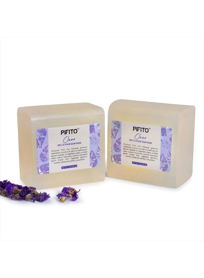 Pifito قاعدة صابون ذائبة وواضحة (2 رطل) │ قاعدة صابون جليسرين طبيعية 100% فاخرة │ مستلزمات صناعة الصابون الفاخرة - Image 1