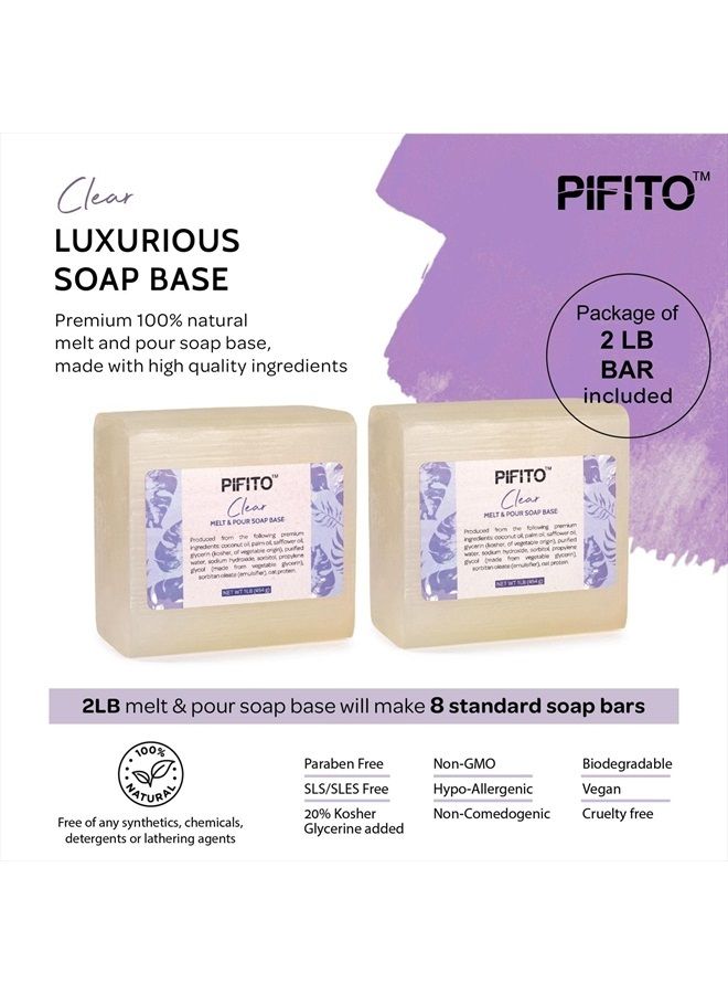 Pifito قاعدة صابون ذائبة وواضحة (2 رطل) │ قاعدة صابون جليسرين طبيعية 100% فاخرة │ مستلزمات صناعة الصابون الفاخرة - Image 2