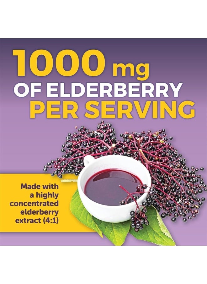 Viva Naturals - 4-in-1 Daily Immune Support Supplement, 120 Capsules - 1000mg Sambucus Black Elderberry with Zinc and Vitamin C for Adults + Ginger - 2 Month Supply - Image 1