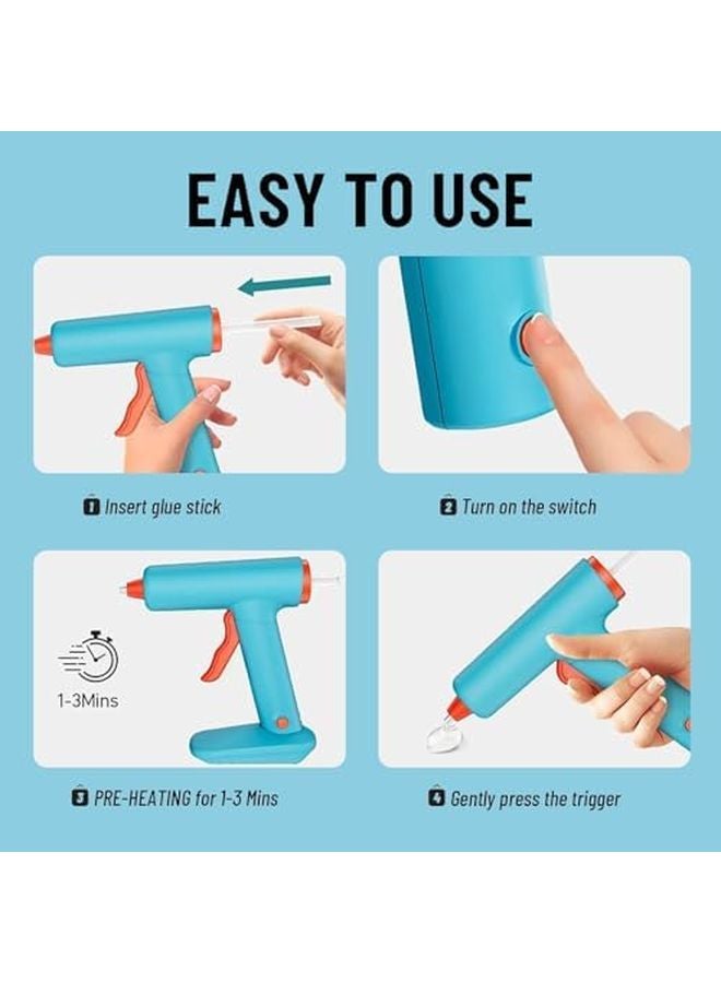 20W Cordless Hot Glue Gun Fast Heating Rechargeable Type C Kit with Stable Base Fine Tip Nozzle - Image 4