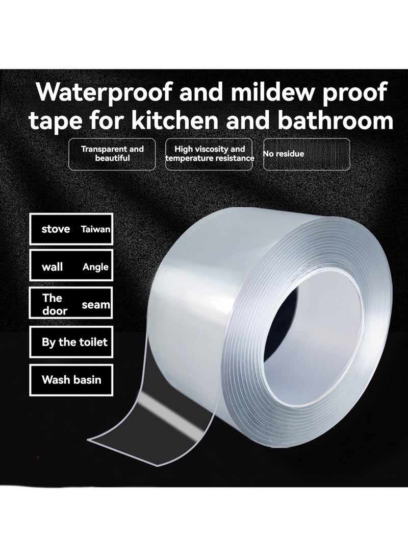 0.5mm Thick * 100mm Wide * 10 Meters Long, Transparent Double-Sided Nano Tape, Kitchen Anti-Mold Tape, Traceless Acrylic Nano Single-Sided Adhesive Gap Sealing Waterproof Seam Sticker - Image 4