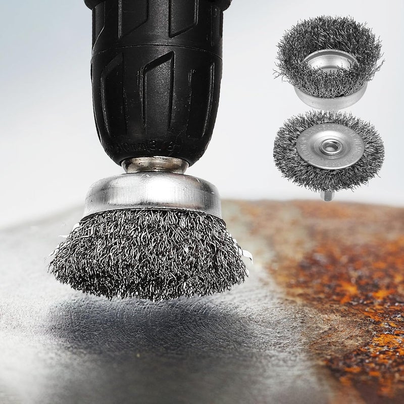 15Pcs Galvanized Iron Wire Wheel Brushes Hex Shank Drill Attachment for Metal Wood Cleaning Polishing - Image 5