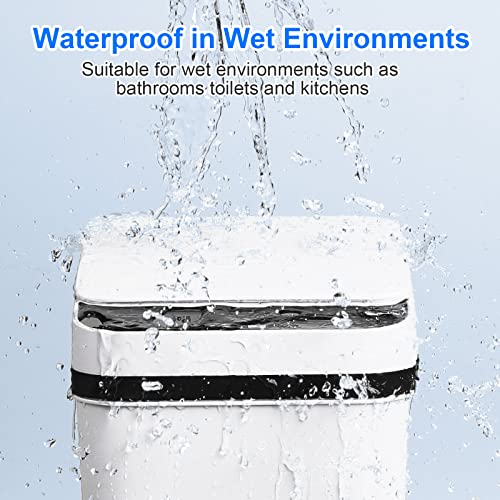 Anborry Bathroom Trash Cans with Lid 2 Pack 2.2 Gallon Touchless Automatic Motion Sensor Small Slim Garbage Can, Smart Electric Narrow Garbage Bin for Bedroom Office Kitchen (White) - Image 3