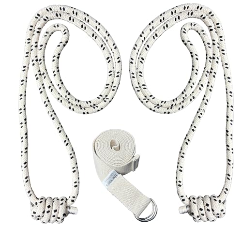 The Yogis Iyengar Wall Yoga Ropes full Set of - 2 Long Ropes with 1 Yoga Belt - Image 1