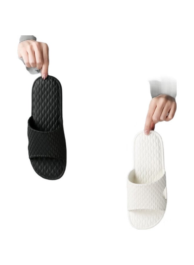 GUOLUOFEI Men'S And Women'S Indoor Anti-Slip Bath Slippers For Home Use White 40-41 - Image 3