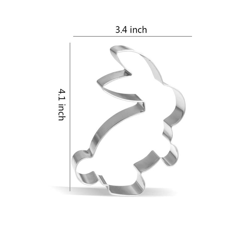 Keewah 4.1 inch Bunny Rabbit Cookie Cutter - Stainless Steel - Image 3