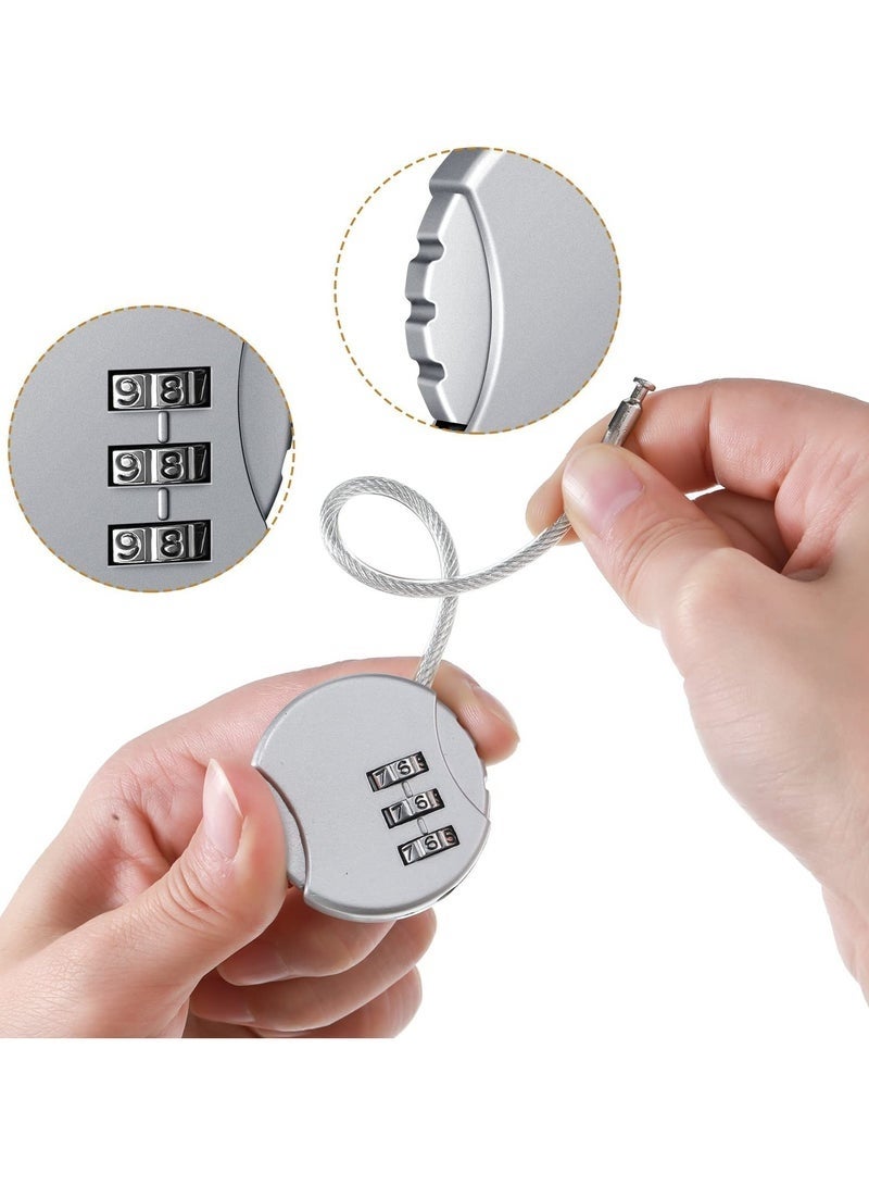 Bukela 4 Pieces 3 Digit Combo Number Locks, Combination Locks, Luggage Lock Waterproof Travel Padlocks for School Gate Fence Cabinet Toolbox Suitcase Gym, Hasp Storage (Black, Silver ) - Image 4