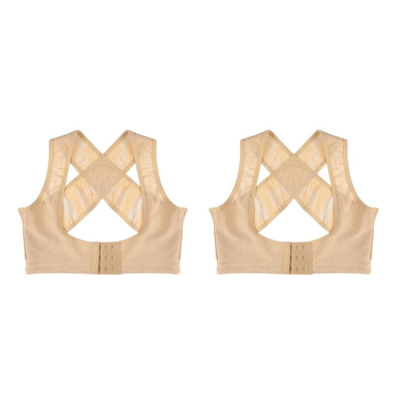2pcs Women Figure Back Posture Hunchback Relief Humpback Brace Chest Support for Woman - Size S(Skin-Color) - Image 2