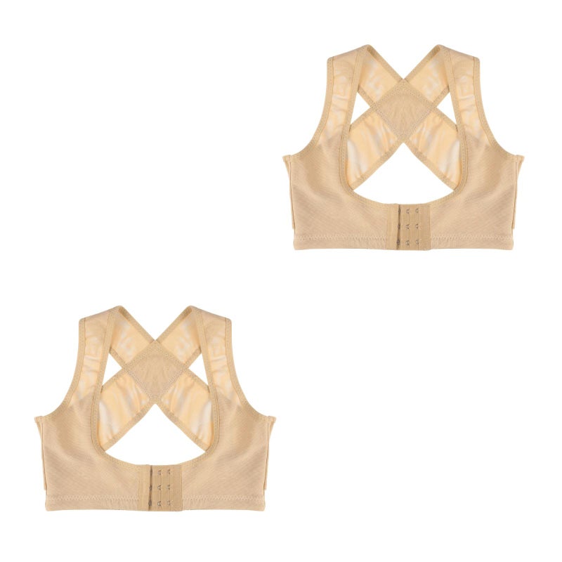 2pcs Women Figure Back Posture Hunchback Relief Humpback Brace Chest Support for Woman - Size S(Skin-Color) - Image 1