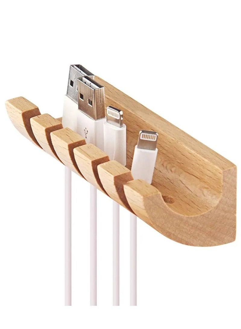 Altheqa Desktop wire Earphone clip Cord Management computer USB Desktop wooden Tidy Cable Organizer - Image 1