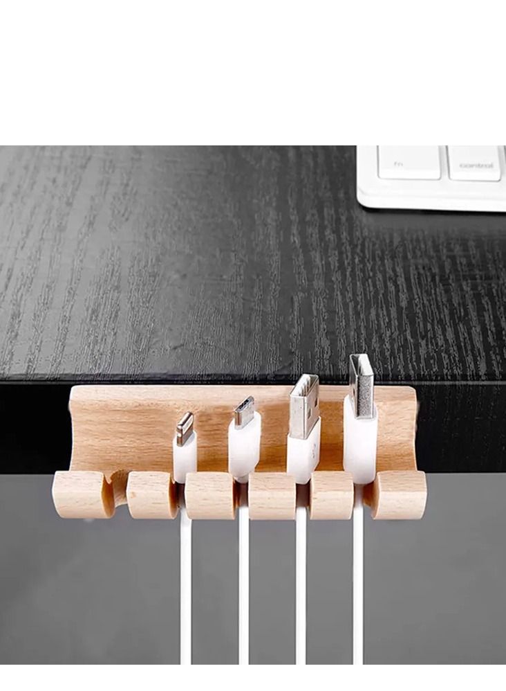 Altheqa Desktop wire Earphone clip Cord Management computer USB Desktop wooden Tidy Cable Organizer - Image 2