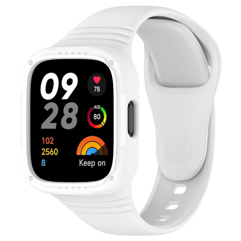 erorex For Redmi Watch 3 Integrated Fully Enclosed Silicone Watch Band(White) - Image 1