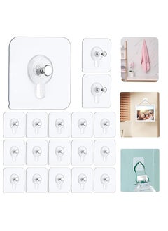 Generic 18pcs Self Adhesive Picture Hangers Hooks,Waterproof Adhesive Wall Hooks,Wall Picture Hanger,Heavy Duty,Wall Hangers,Without Nails for Hanging,for Home Kitchen Bathroom Office  - Image 1