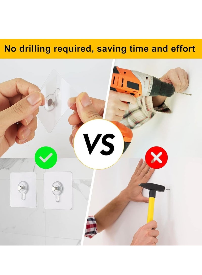 فلوشرينيك 18 قطعة خطافات صور ذاتية اللصق، خطافات حائط لاصقة مقاومة للماء، شماعات صور حائط، شماعات حائط، شماعات حائط شديدة التحمل، بدون مسامير للتعليق، لمكتب حمام المطبخ في المنزل - Image 4