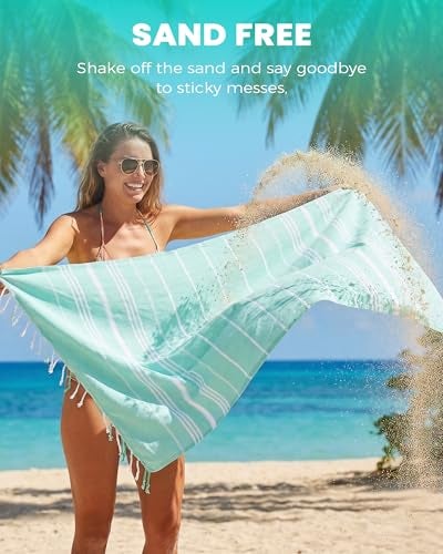 Antfuny 4 Pack Turkish Beach Towels Quick Dry Sand Free Oversized Bath Pool Swim Towel Extra Large XL Blanket Adult Travel Cruise Accessories Must Haves Clearance Stuff Necessities Vacation Essentials - Image 3