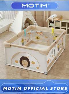 Motim Baby Playpen with Mat 180 * 200CM Animal Baby Playpen Baby Fence with Breathable Mesh Portable Playpen Safety Sturdiness Babys Fences for Babies & Infant & Toddler & Childs  - Image 2